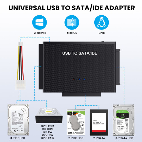 Συσκευή ανάγνωσης σκληρού δίσκου plug and play, διασύνδεση USB 3.0 για σκληρούς δίσκους SATA 1