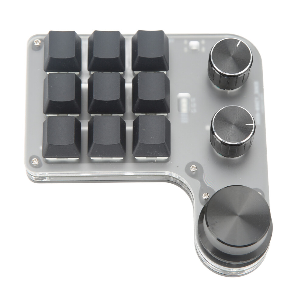 Mini Rgb 9-Key Mechanical Keypad With 1000Mah Battery, Usb/Bluetooth 4151372601978