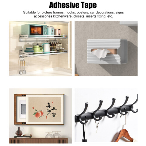 4 Rolls Double Sided Mounting Tape 9.8ft Transparent 2mm 2