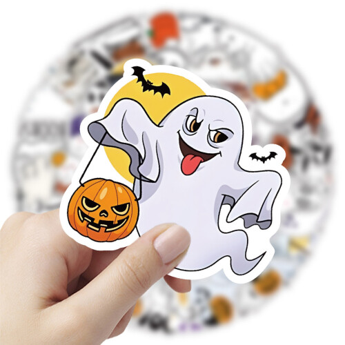 Χαριτωμένα αυτοκόλλητα Halloween για παιδιά, 50 τεμάχια μη επαναλαμβανόμενα σχέδια, 1