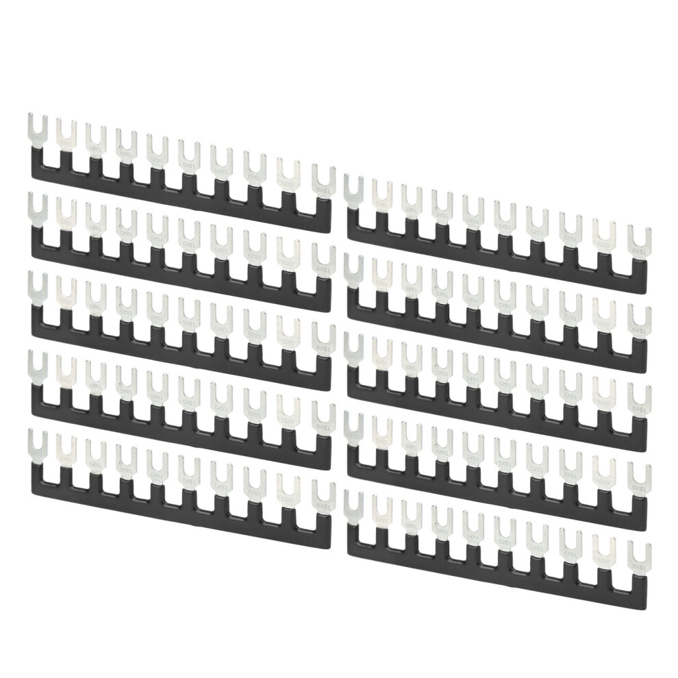 25A Insulated Jumper Block Terminal Strip 10Pcs, Black, 400V 3771372602181