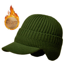 Elastic Warm Ear Protection Knitted Hat 23x23cm in 6 Colors