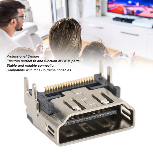 Remplacement du port d'interface multimédia haute définition pour console de jeu PS5, alliage d'aluminium 2