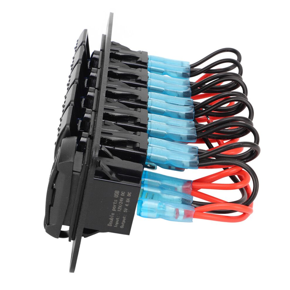 Durable 5-Gang Rocker Switch Panel Dual Usb Charger 12V-24V Led Display 5031372607387