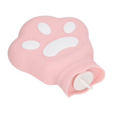 Manchon en silicone rose porte-bear paw pour eau chaude, chauffe-micro-ondes