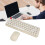 Wireless Mini Retro 68-Key Keyboard + Mouse Set Beige, 2.4G 15