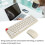 Wireless Mini Retro 68-Key Keyboard + Mouse Set Beige, 2.4G 3