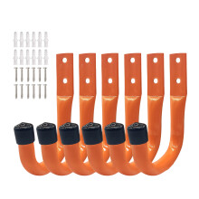 6 stuks grote metalen opslaghaken Utility-oranje kleur
