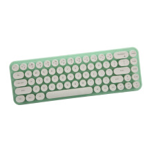 Mini Portable Wireless Keyboard Mouse Set 68 Keys White Green