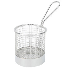 Multipurpose Stainless Steel French Fries Holder, Frying Mesh Basket With Drain Quickly Feature For Home Kitchen Milk Tea Shop Bar Coffee Shop