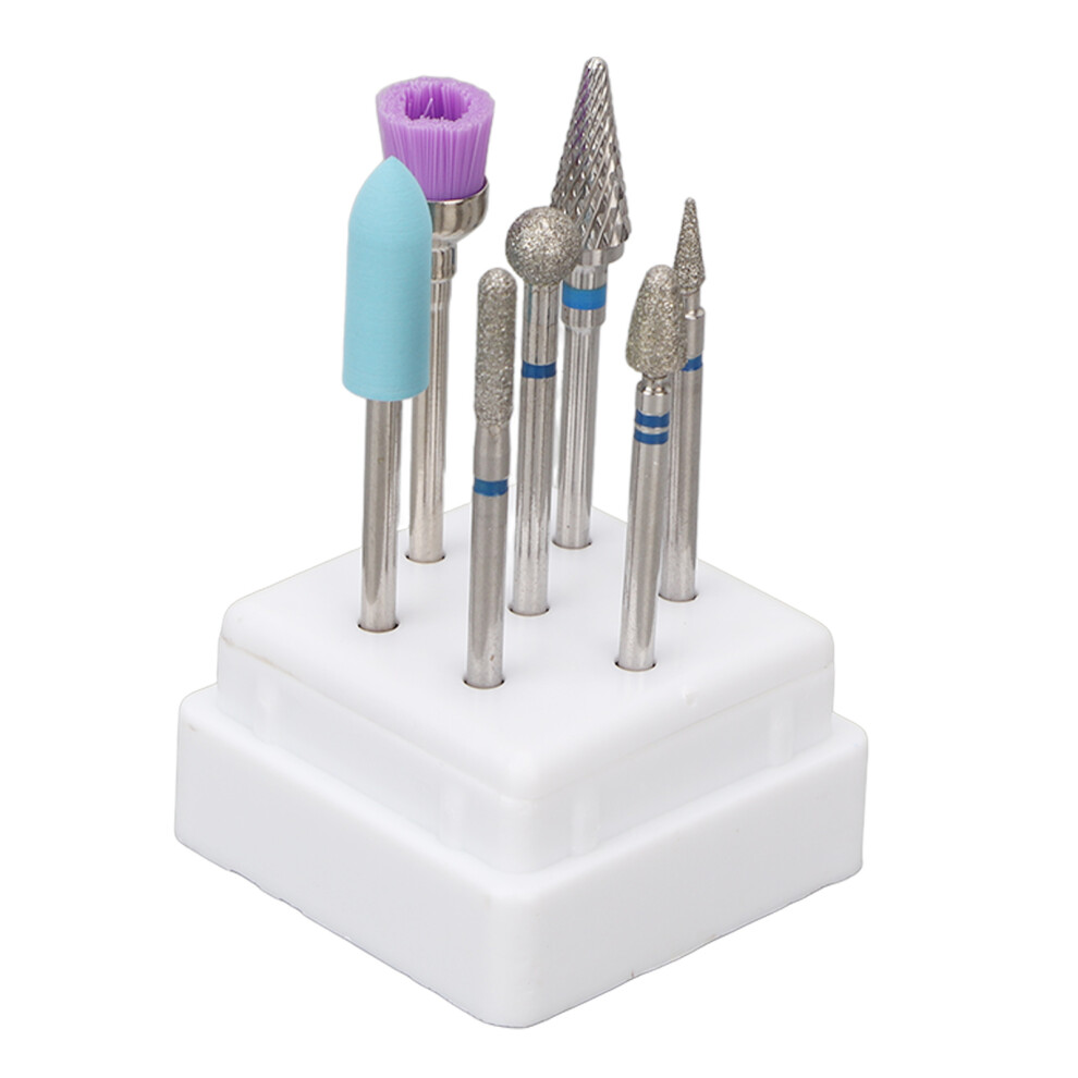7pcs Stainless Steel Nail Drill Bits Set | Portable & Professional