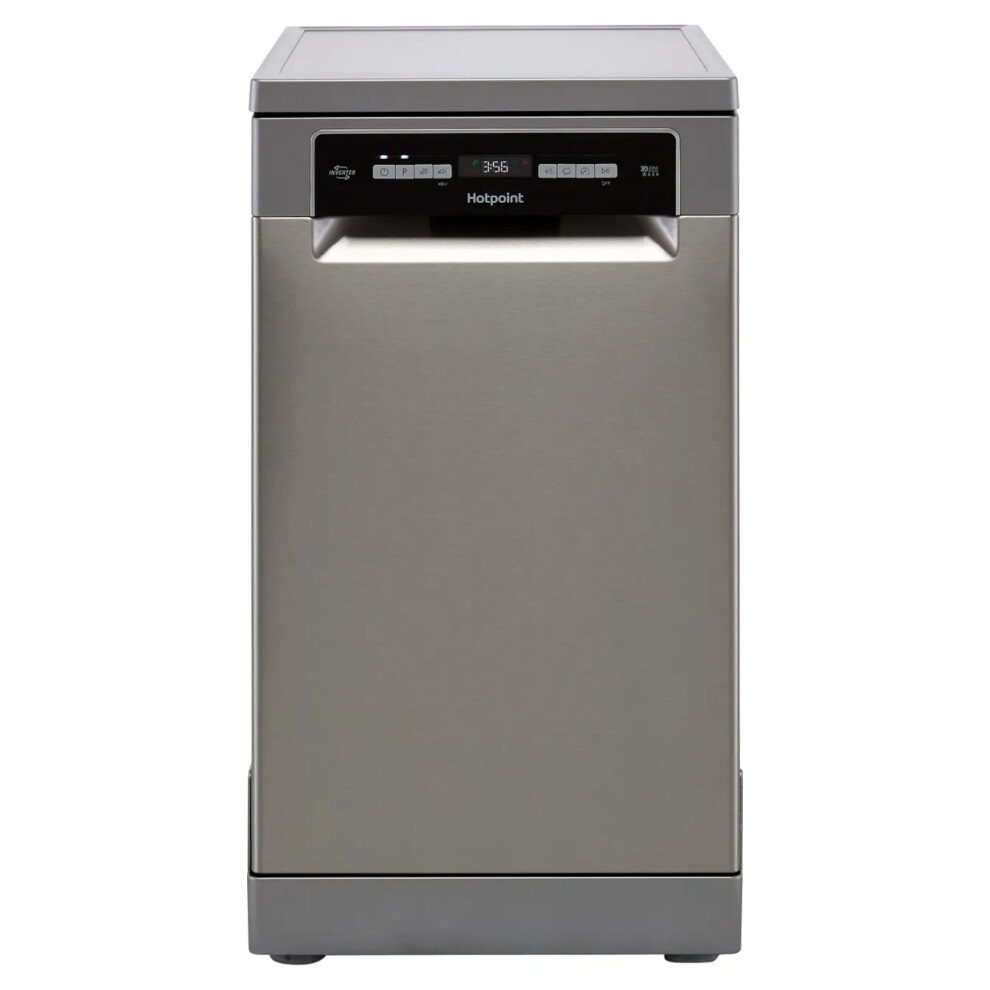 Hotpoint Hsfo3t223wxukn Slimline Dishwasher - Stainless Steel Effect