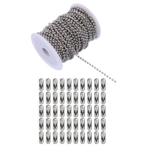 3 Sets Bead Chain Fan Tag Stainless Steel