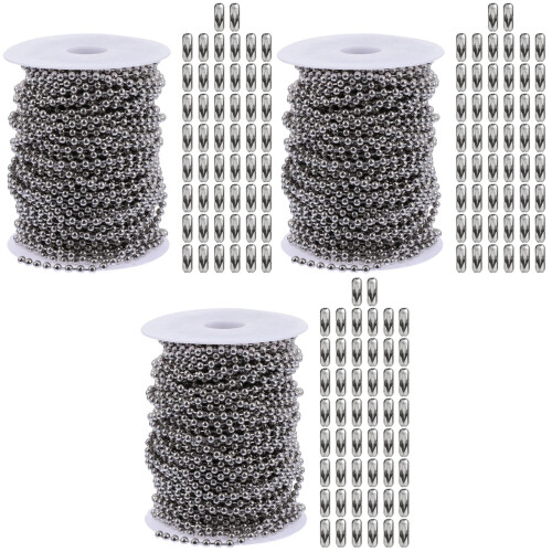 3 Sets Bead Chain Fan Tag Stainless Steel 2