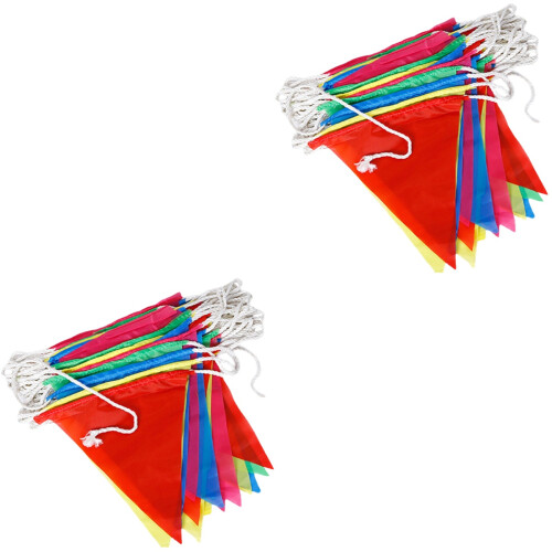 2 Strings Quarantine Warning Flag Pendant Portable Polyester 2