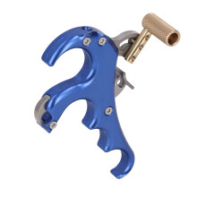Aluminum Alloy 4-Finger Adjustable Bow Release Aid Blue