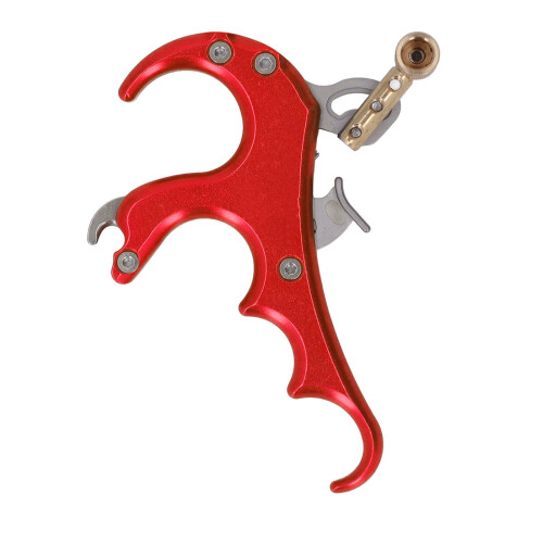 Red Aluminum Alloy 4 Finger Compound Bow Release Aid with Adjustable Trigger
