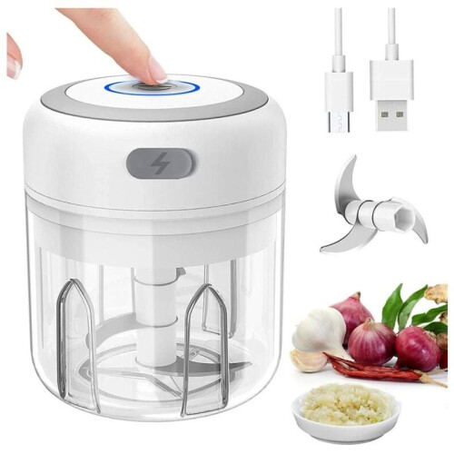 One Touch Operation Mini Chopper for Kitchen Efficiency, Electric Food Processor with Enhanced Power and Lower Noise Operation, Portable Mini Size