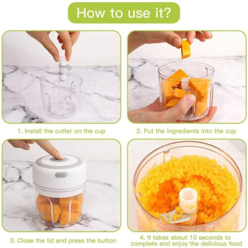 One Touch Operation Mini Chopper for Kitchen Efficiency, Electric Food Processor with Enhanced Power and Lower Noise Operation, Portable Mini Size 2