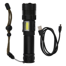 Hochwertige LED-Taschenlampe aus Aluminiumlegierung in Militärqualität mit einstellbarem Lichtstrahl und 7 Modi, wasserdicht nach IPX7,