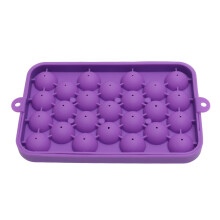 Stapelbare Eiswürfelformen, runde Eiswürfel, lila, 25 Fächer für schnelles Einfrieren, lebensmittelechtes Material, platzsparendes Design,