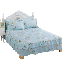 Elegant Sky Blue Floral Bedding Set for 1.8M Beds, Vintage Luxury 3D Printed Patterns with Lace Design and Wrinkle Resistance for a Timeless Bedroom