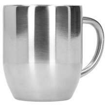 Sleek Stainless Steel Mug, Double Walled For Optimal Temperature Retention, Elegant Silver Design, Perfect For Coffee Or Tea Lovers, Features