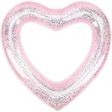 Inflatable Pool Floats, Heart Shaped Swim Ring with High-Quality PVC for Safe Summer Fun, Clear Heart Pool Float Ideal for Pool Parties, Weddings and