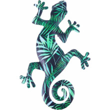 Escultura de parede de lagartixa em metal para uso interno e externo, decoração de lagarto em metal com acabamento requintado, obra de arte à