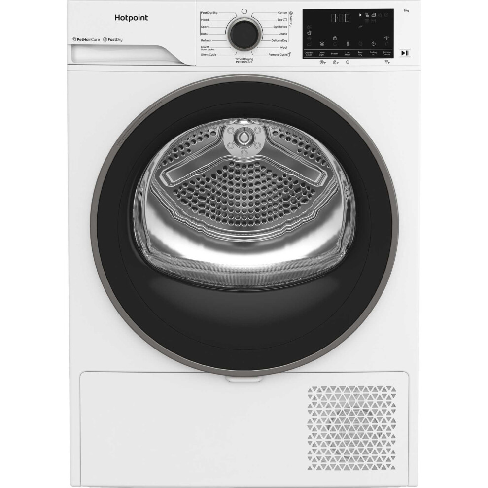 Hotpoint Fabric Care C Hd 94M Wbs Uk 9Kg Heat Pump Tumble Dryer - White - A+++ Rated