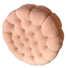 Cuscino a forma di biscotto morbido, traspirante e carino, peso 450g, colore rosa fragola, ideale per letto in dormitorio