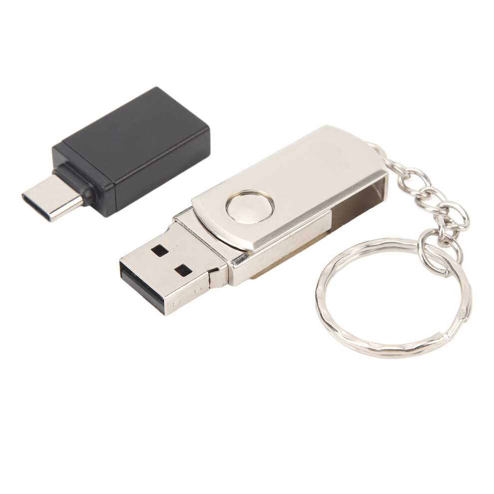 8Gb Usb 2.0 Flash Drive With Usb-C Adapter For Laptop & Tablet Silver 9391372624200