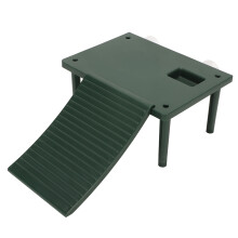 Piattaforma per sole di rettile con scala di arrampicata e ciotola per alimentazione, verde, 80cm