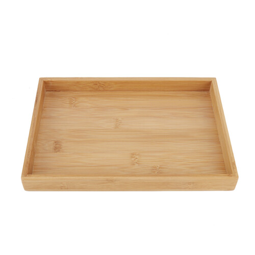 Bandeja para servir comida de bambú. Ambiente rústico natural. Material ecológico y fácil de limpiar. Color elegante que complementa la 1