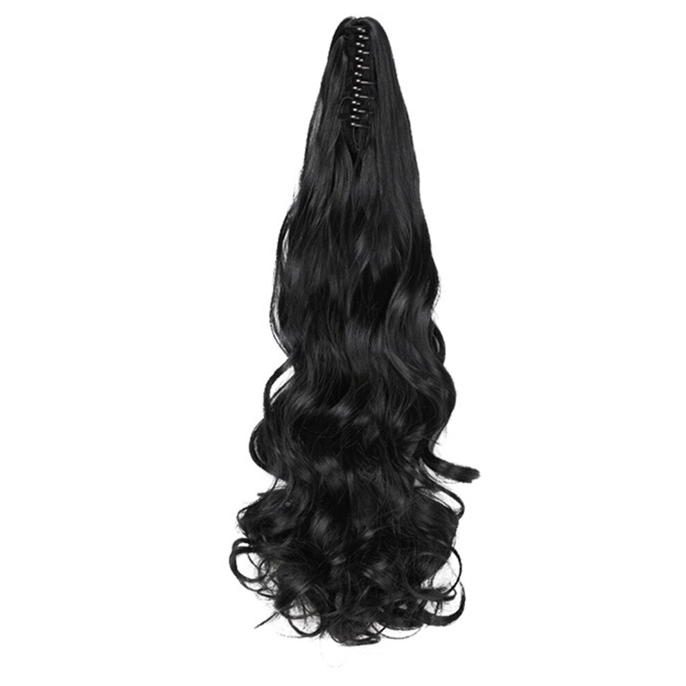 Synthetic Hair Instant Hairstyle, Claw Clip Attachment For Secure Easy Use With Heat Resistant Fiber Long Curly Design, Perfect For Thin Hair