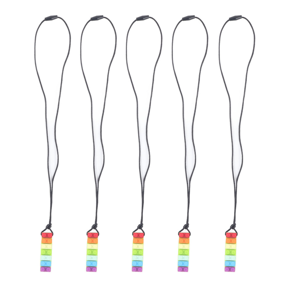 Silicone Teether Necklace, 5 Pieces In Stimulating Aid For Babies, High Temp Resistant, Non-Toxic, Safe And Hygienic, Promotes Oral Motor Green