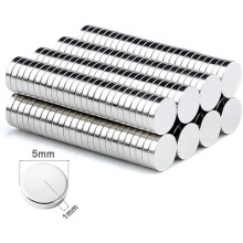 Neodym-Magnete, langlebige Magnete, 5 mm x 1 mm Scheiben, für Kühlschrank, Whiteboard, Bilder, DIY-Projekte, Tür, Karten (100 Stück)