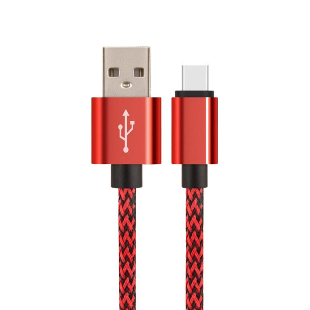 Powerhouse Cable, Usb C To Usb C 60W Fast Charging Cord, Nylon Braided For Superior Durability, Universal Compatibility For Your Tech Needs, (2M) Red 9405630078169