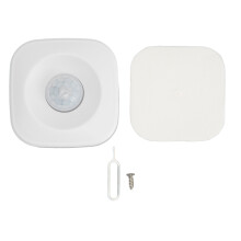 Draadloze bewegingssensor, wit, compact apparaat voor naadloze integratie in slimme huizen, ondersteunt hub voor verbeterde prestaties, biedt een