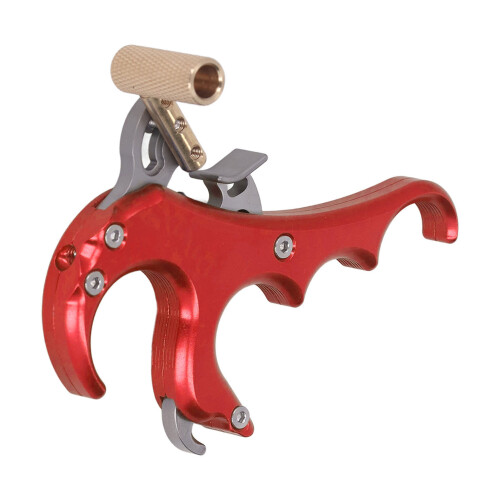 Sensitivity Adjustable 4-Finger Bow Release Aid Aluminum Alloy Red for Archery 1