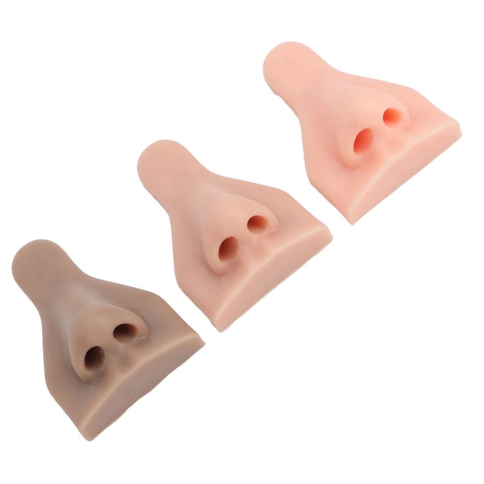 3Pcs Silicone Nose Practice Model Soft Flexible 3D Suture Teaching Aid