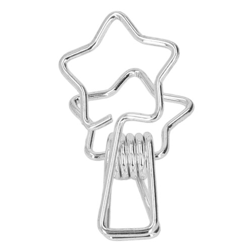 100Pcs Star Binder Clips 1.5cm Silver Strong Clamp for Papers & Documents 2