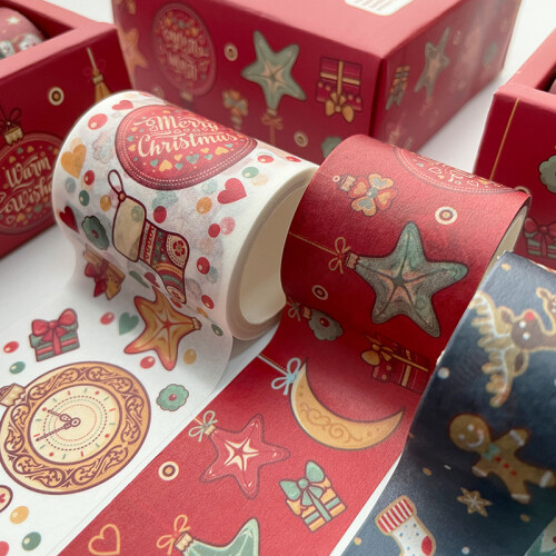 DIY αυτοκόλλητο μασκάρισμα για scrapbooking, χριστουγεννιάτικη ταινία Washi, σετ vintage 2