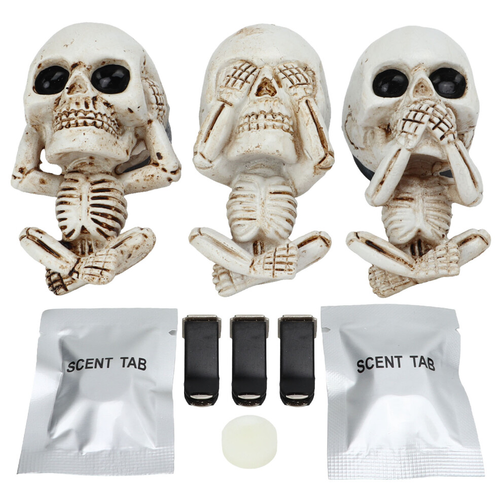 Elegant Car Vent Decor, Cool Skull Design Car Air Freshener, Gothic Car Interior Art, Durably Engineered Resin Clips, Innovative Vent Design, Scented 9399812958540