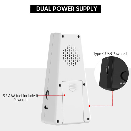 Universal Digital Metronom: Einstellbarer Beat-Timer mit USB-Kabel oder Batteriebetrieb 2