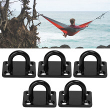 Durable 5Pcs Black 6mm Stainless Steel Eye Plate for Ceiling Installations