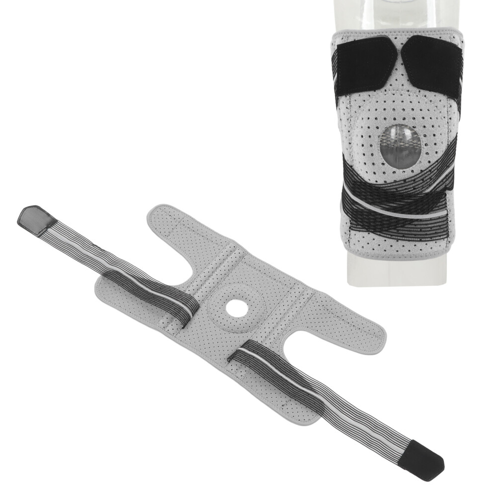 Breathable Grey Strap Knee Protector, Adjustable Ergonomic Design 5041372635648