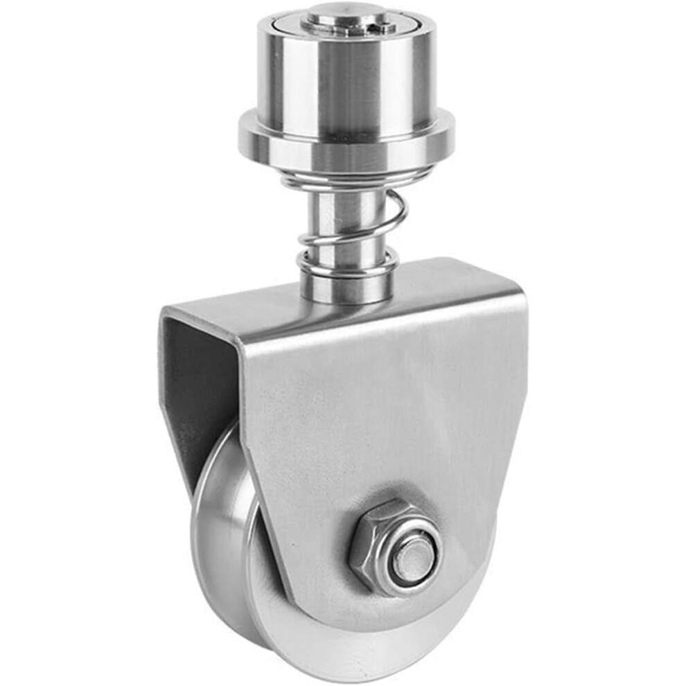 Pulleys Block,Swivel Pulley,304 Stainless Steel With Spring Ushaped Universal Pulley (Size:58 Spring Wheel) 9426802567403