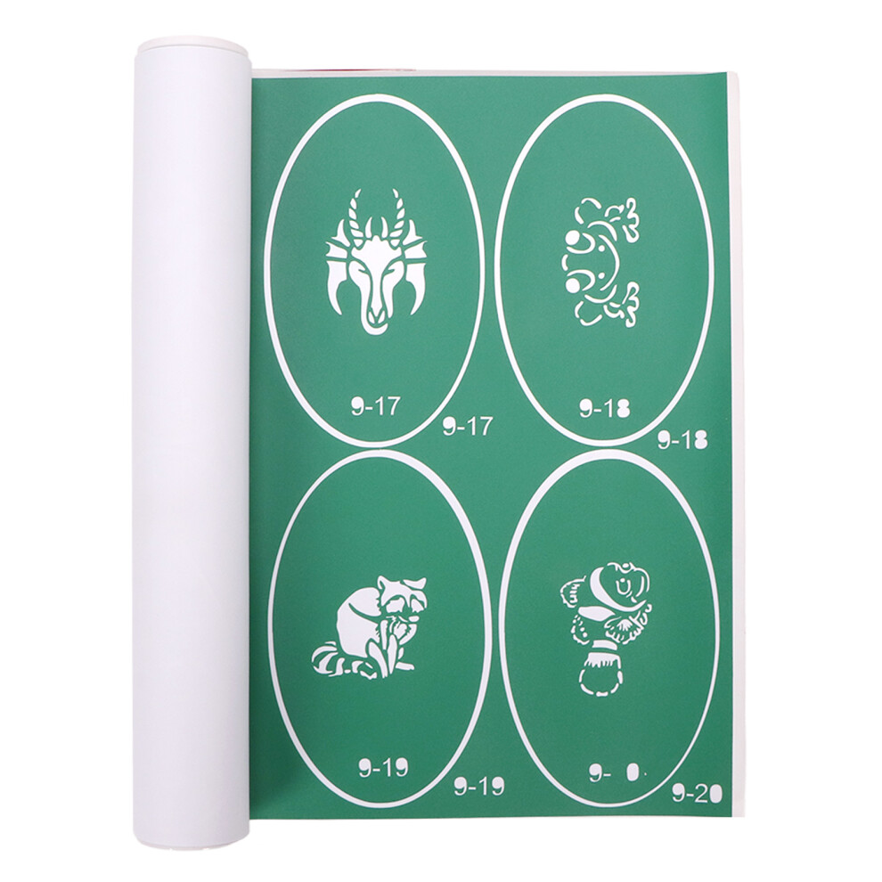 Reusable Glitter Tattoo Stencils 100pcs Professional Set for Face & Body Book 9