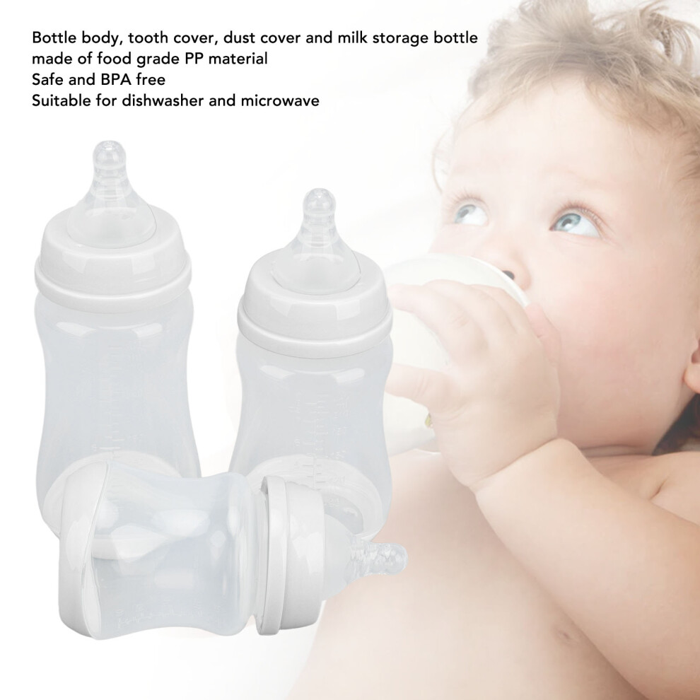 3-teiliges Babyflaschen-Set, PP-Silikon, weich,